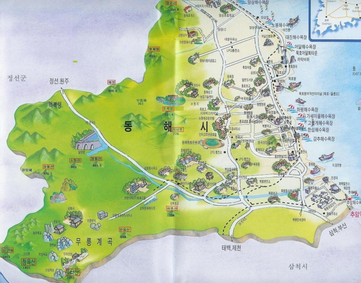 동해시 산행지도 : 네이버 블로그