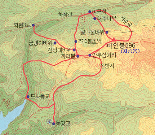 미인봉(저승봉) 정상 이미지