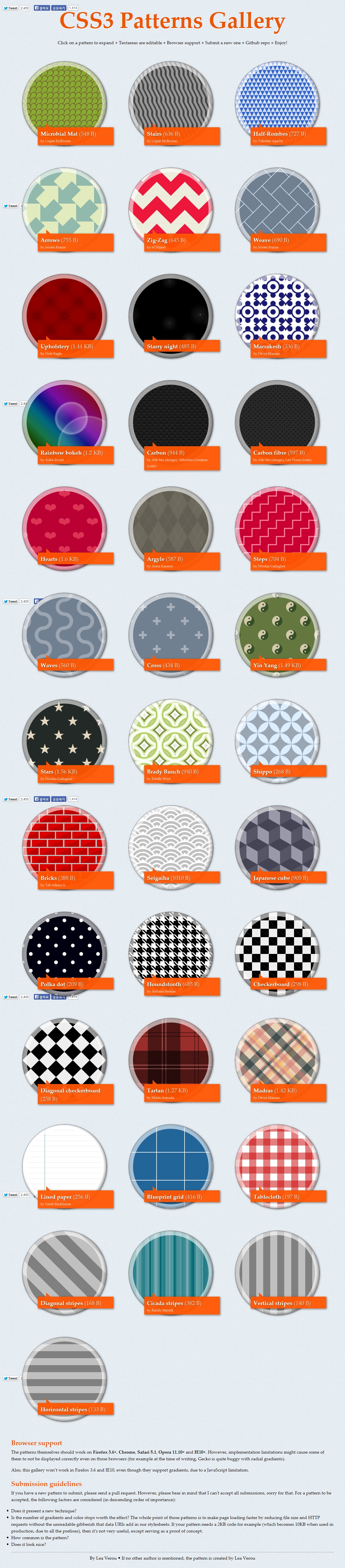 CSS3 Patterns Gallery : 네이버 블로그