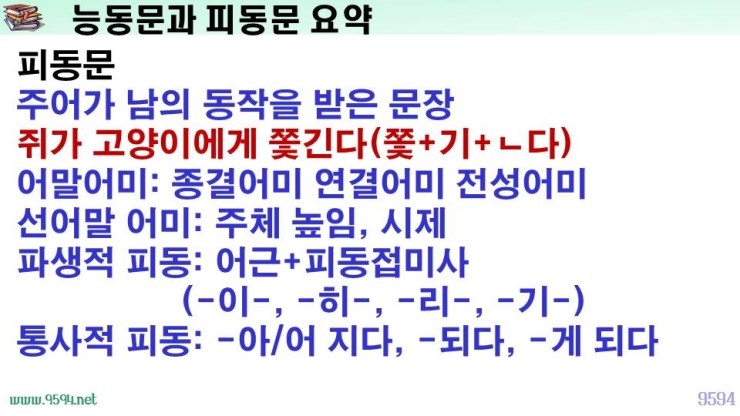 국어 문법 정리 피동 표현, 사동 표현, 피동 접미사, 사동 접미사, 파생적 사동 통사적 사동, 파생적 피동, 통사적 피동 ...