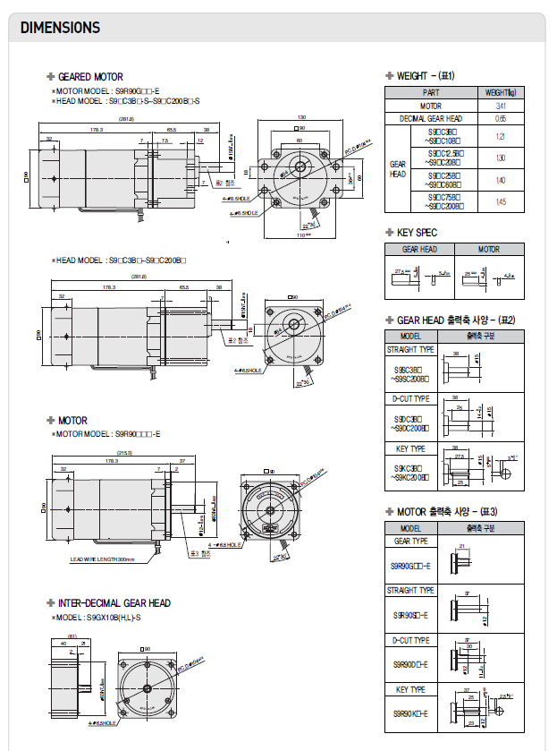 SPG모터 성신모터 ELECTROMAGNETIC BRAKE MOTOR 90W S9R90GAH-E S9R90GAH-E(TP ...