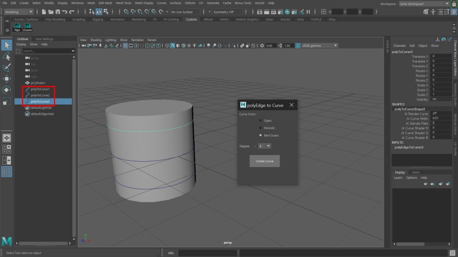 Convert Edge To Curve Maya