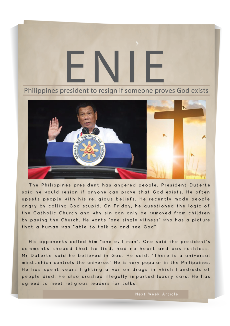 [광교 영어학원][동탄 영어학원] *이언어학원* ENIE_WEEK 2 Philippines president to resign