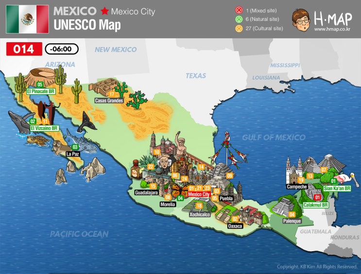 Mexico Unesco Map / 멕시코 유네스코 유산 지도 : 네이버 블로그