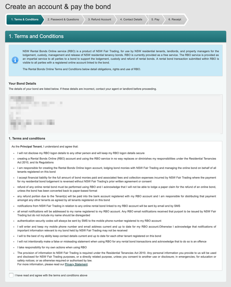 Σ 호주 렌트 보증금(본드) 결재하기 Australia NSW Fair Trading Rental Bonds Online