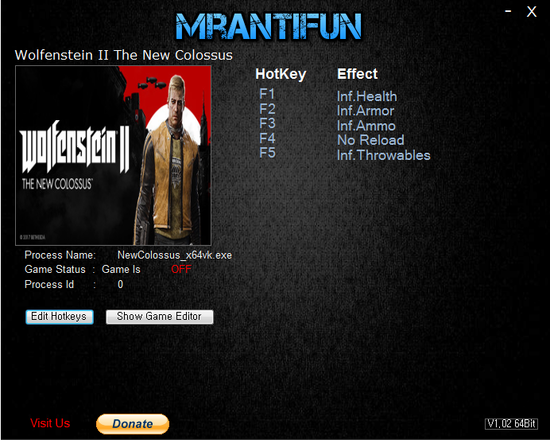 울펜슈타인 2 더 뉴 콜로서스 트레이너 Wolfenstein 2 The New Colossus V1 03 5 Trainer Mrantifun 네이버 블로그