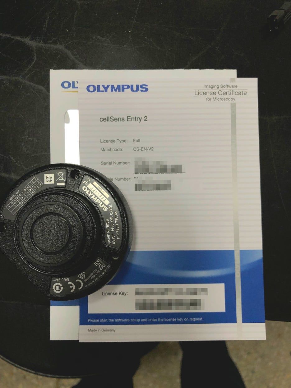 Olympus cellsens entry v 2 with dp22 ccd color camera 