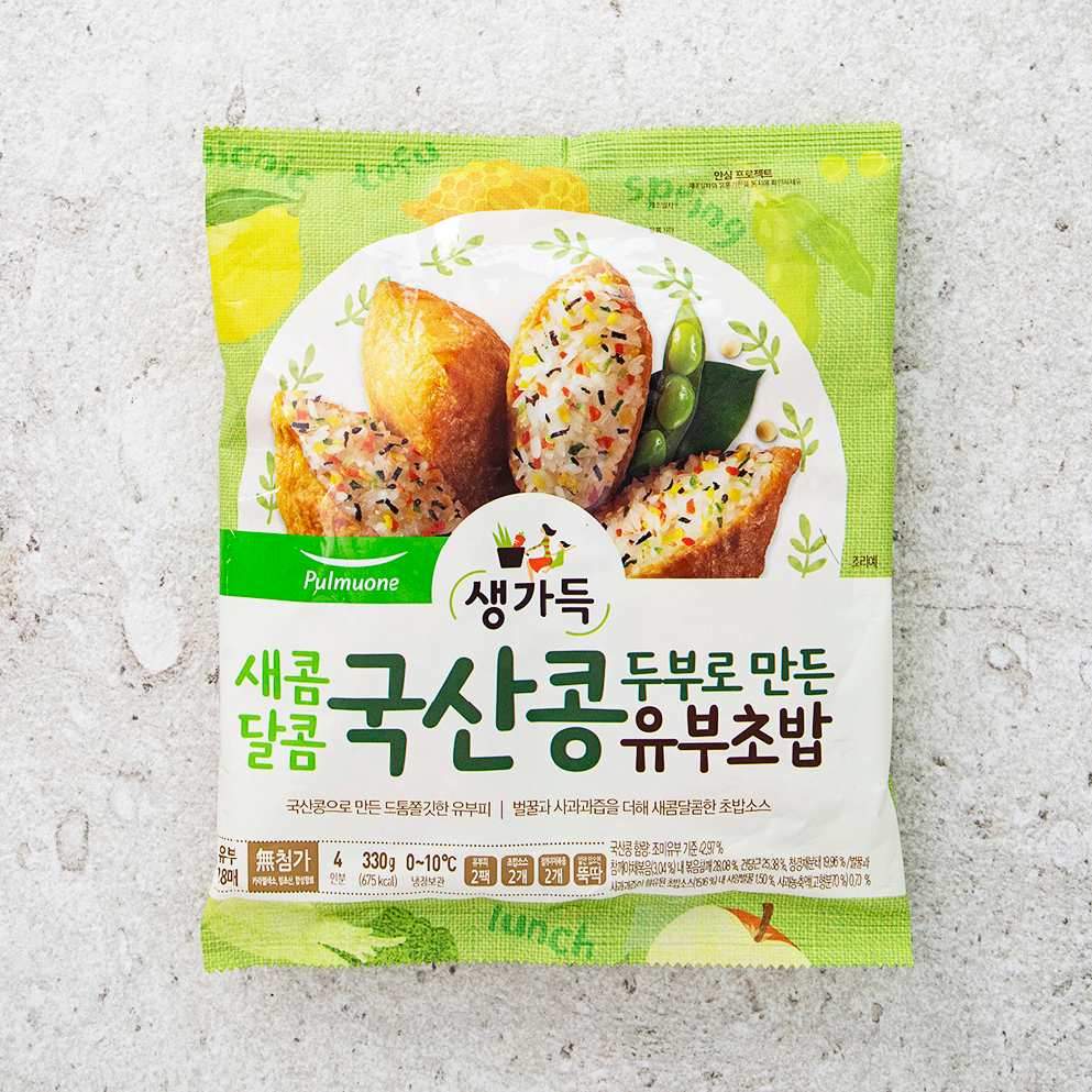풀무원 생가득 새콤달콤 국산콩 두부로 만든 유부초밥 4인분, 330g, 1개 