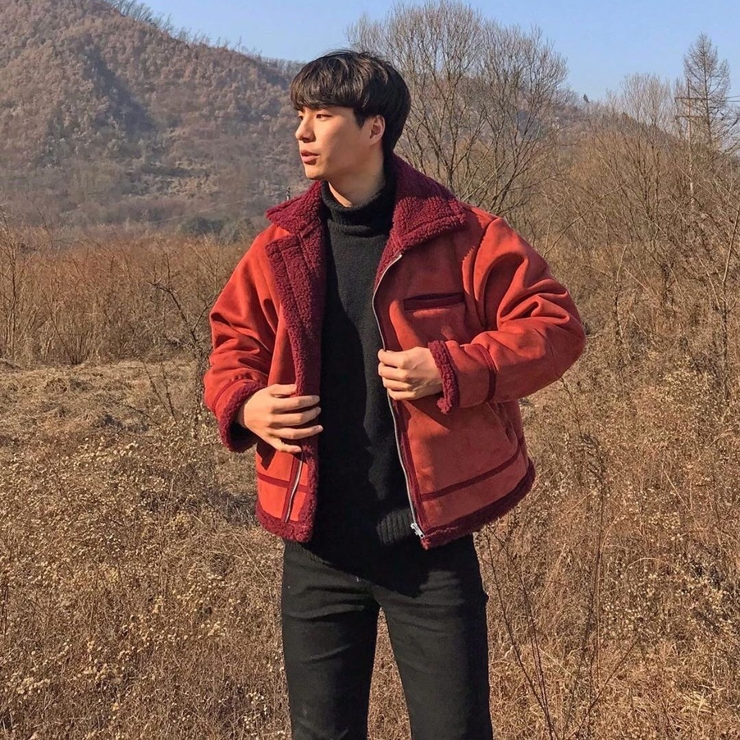 [브루드] (환절기용) 레드벨벳 오버핏 스웨이드 자켓 