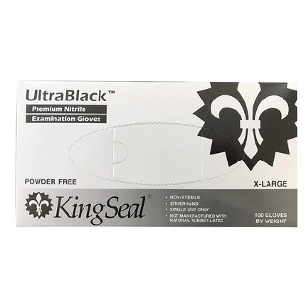 KingSeal UltraBlack Black Nitrile 의료용 등급 장갑 라텍스 프리 파우더 프리 4 mil 텍스쳐 크기 X, 상세 설명 참조0, One Color 