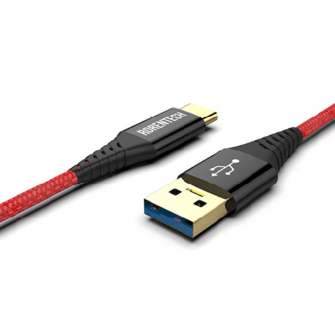 로랜텍 USB 3.1 gen1 C타입 고속 충전 케이블 1m, 레드블랙, 1개