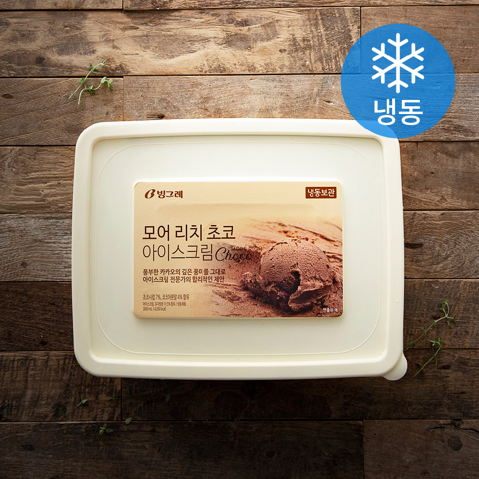 빙그레 모어 리치 초코 아이스크림 (냉동), 3L, 1개 