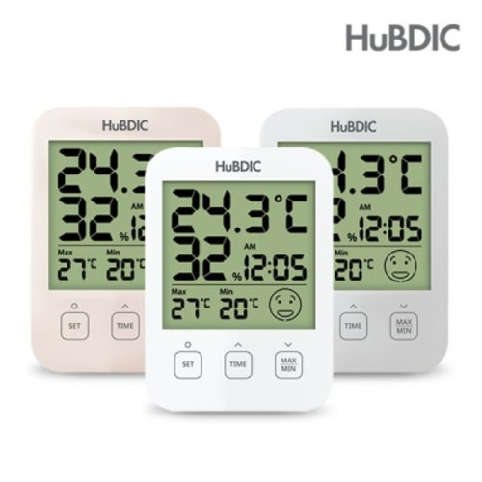 [텐바이텐] 휴비딕 디지털 온습도계 HT-7 시계 아이콘 표시_(1379737), 옵션선택, 1) HT-7 화이트 