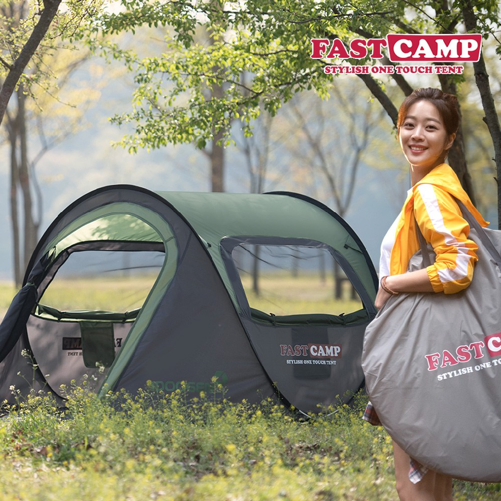 패스트캠프 오페라3 원터치 텐트 3-4인용, 올리브그린 