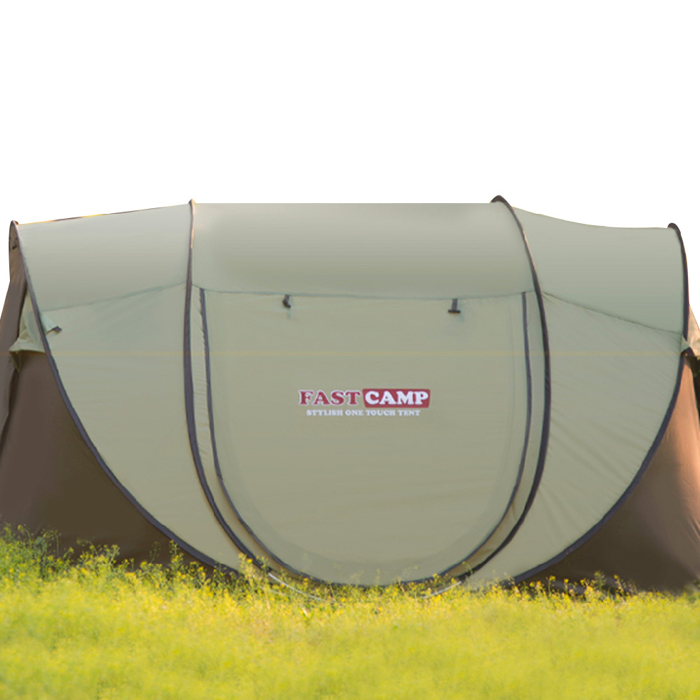 패스트캠프 슈퍼빅5 원터치 텐트 + 양문폴대, 올리브그린, 4-5인용 