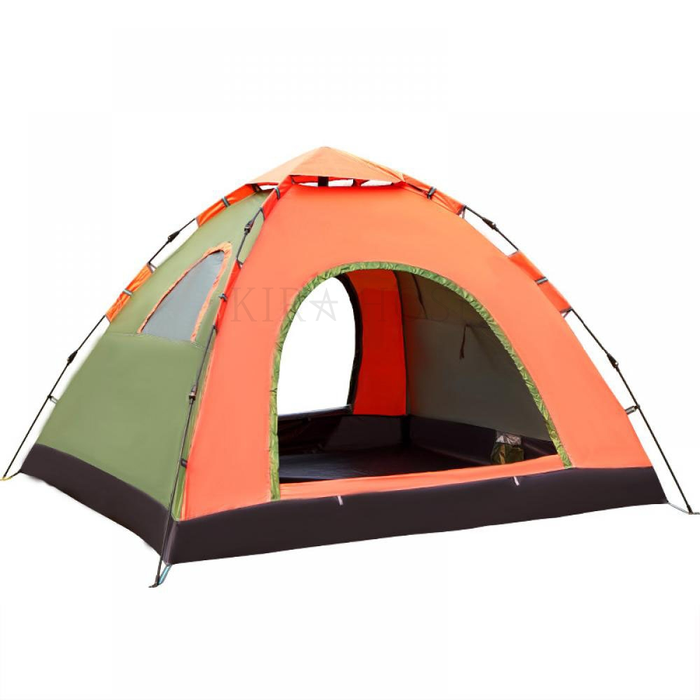 kirahosi 텐트 야외 3-4인 자동 2인용 캠핑 과 두꺼운 방우 야외캠핑 비치투어 23호+ 덧신 증정 BPngxlmn, 퍼플 그린, 1 
