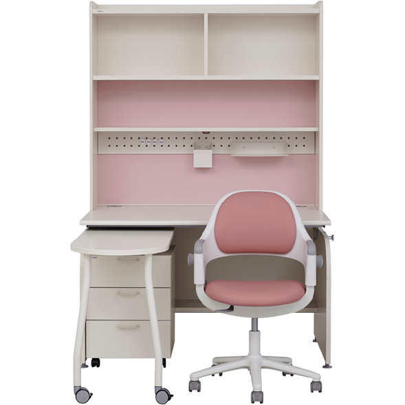 일룸 [SET] 링키 퍼펙트 책상세트 + 시디즈 링고의자, 책상-아이보리+핑크:의자-인조가죽-블루 