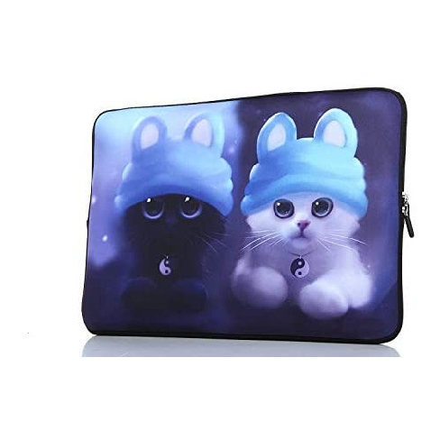 노트북 파우치 13.3-Inch to 14-Inch Laptop Sleeve Case Neoprene Carrying Bag With hidden handles For Macbook/ Notebook/ Ultrabook/ Chromebooks, Color = blue 