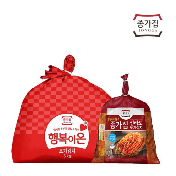종가집 포기김치(행복이온)5kg+전라도포기김치1kg, 단품 