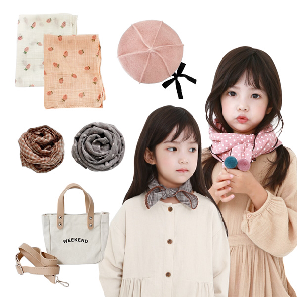 [S]엔비키즈 아동 스카프 모자 가방 가을 패션 잡화 
