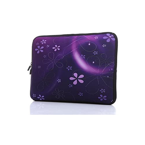 노트북 파우치 13.3-Inch to 14-Inch Laptop Sleeve Case Neoprene Carrying Bag With hidden handles For Macbook/ Notebook/ Ultrabook/ Chromebooks, Color = classic purple 
