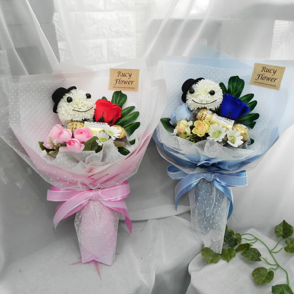 루시 스마일퐁퐁 꽃다발 페레로로쉐 - 시즌F, 비누꽃추가(단독구매불가) 
