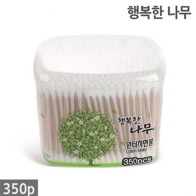 현스토어 행복한 나무 원터치 면봉 350개입KC마크 10P 미용면봉, 1 
