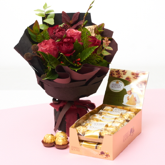 에찌로즈꽃다발+페레로로쉐(36입)꽃배달 기념일이벤트, (1)당일택배발송 