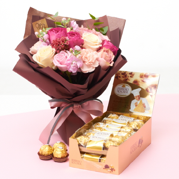 메이블랑 꽃다발+페레로로쉐(36입) 꽃배달 기념일, (1)당일택배발송 