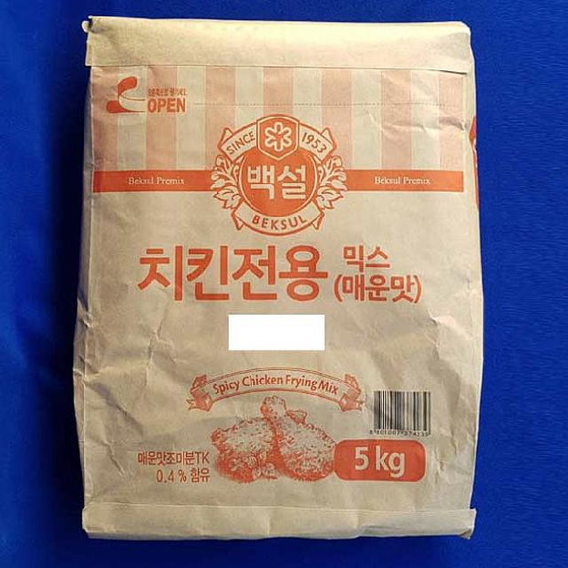 도매24 670198575 백설-치킨전용믹스 5kg 매운맛 튀김가루, 1 