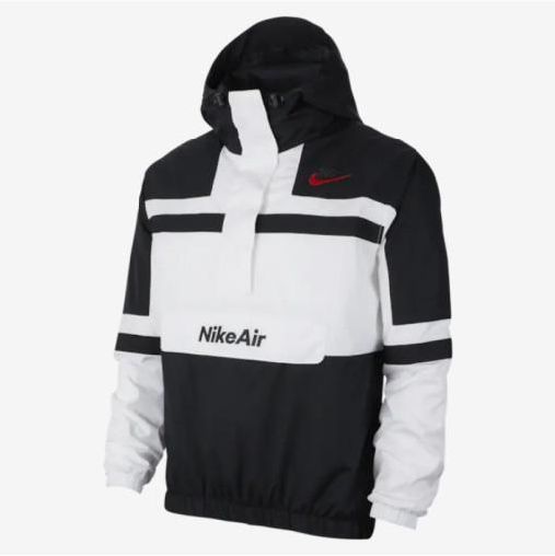 나이키 에어 남성 우븐 재킷 아노락 블랙 화이트 Nike Air Woven Jacket White/Black/University Red 