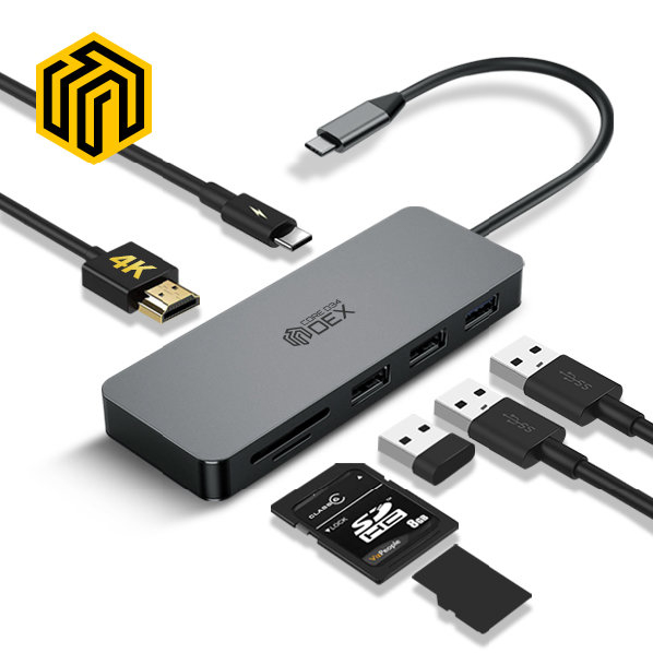 씽크웨이 CORE D34덱스 7in1 HDMI USB 멀티포트 허브, 단일 색상 