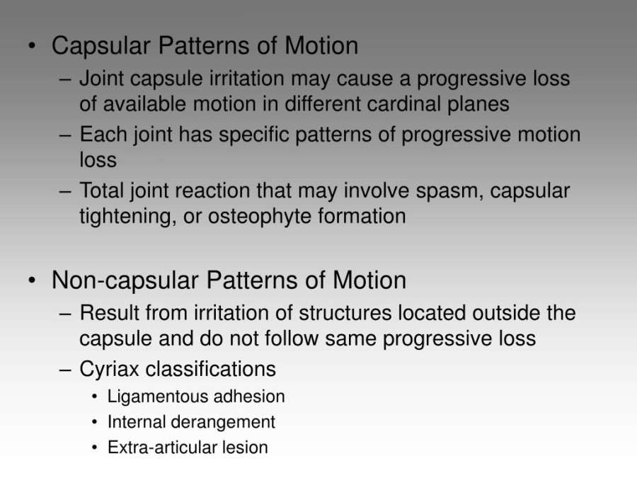  capsular pattern 
