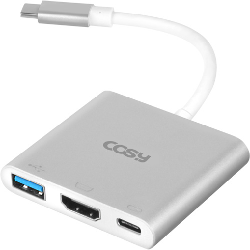 코시 타입C 멀티 허브 HDMI USB3.0 DS3395CUHC, 실버 