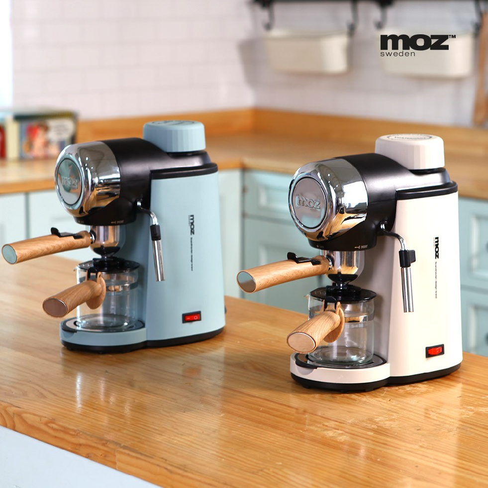 모즈 MOZ 가정용 에스프레소머신 커피머신 커피메이커 DR-800C 북유럽풍 아이보리 블루이쉬그린 색상선택 