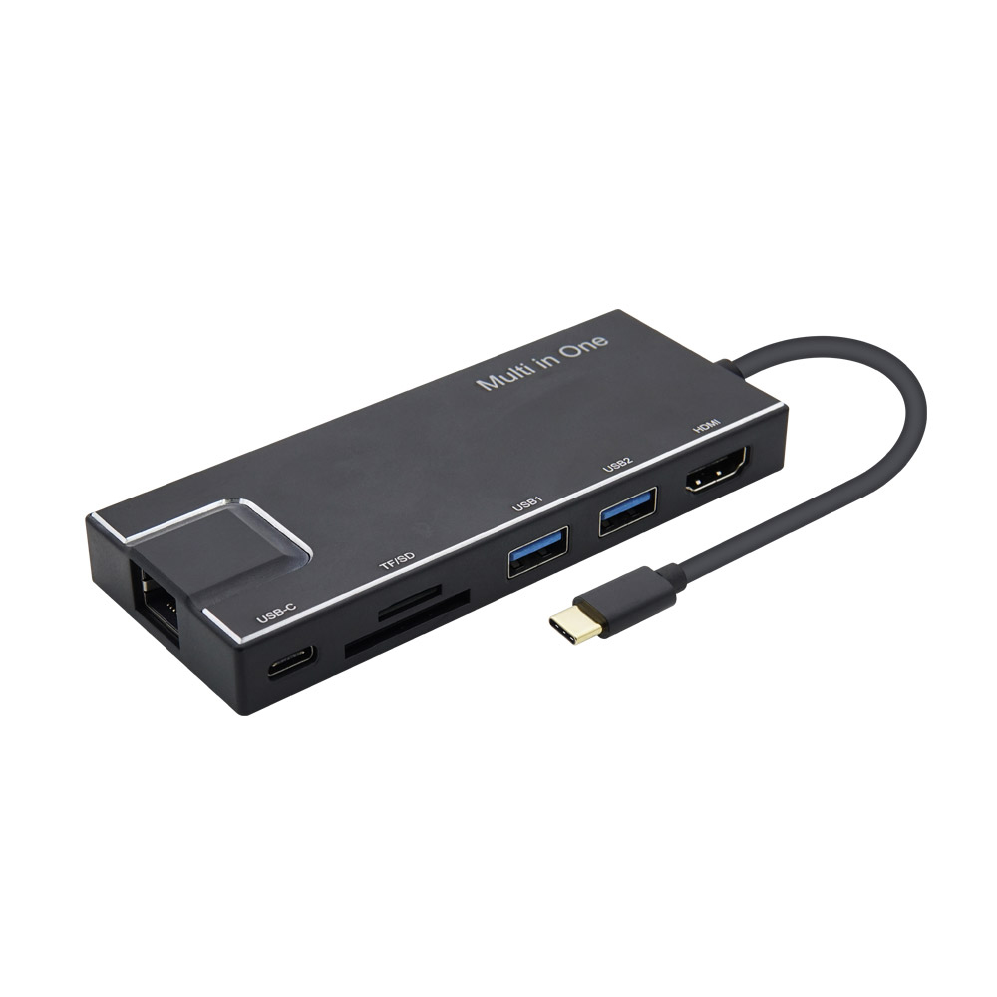 컴스 USB 3.1 C타입 멀티 컨버터 7 in 1 랜 4K HDMI 허브 카드리더 PD FW764, 혼합 색상 