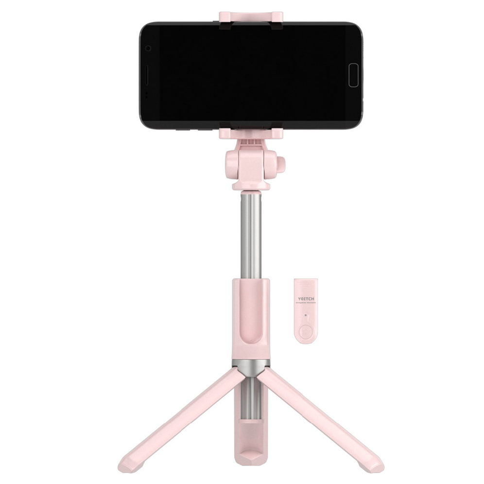 요이치 무선 블루투스 욜로 스마트폰 셀카봉, YSS-WT300(핑크) 