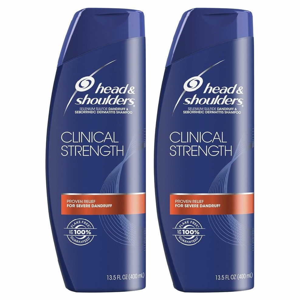 Head & Shoulders Clinical Strength Shampoo 헤드앤숄더 클리니컬 스트렝스 샴푸 400ml 2팩, 1개 