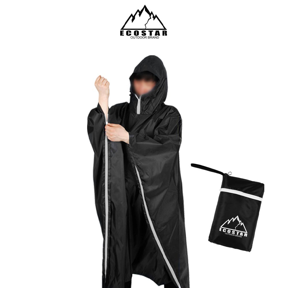 에코스타 타프 판초우의 캠핑 낚시 우비 비옷 우의 판쵸우의, 블랙 