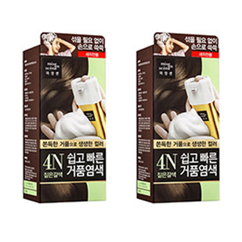 미쟝센 쉽고빠른 거품 염색약, 4N(짙은갈색), 2팩 