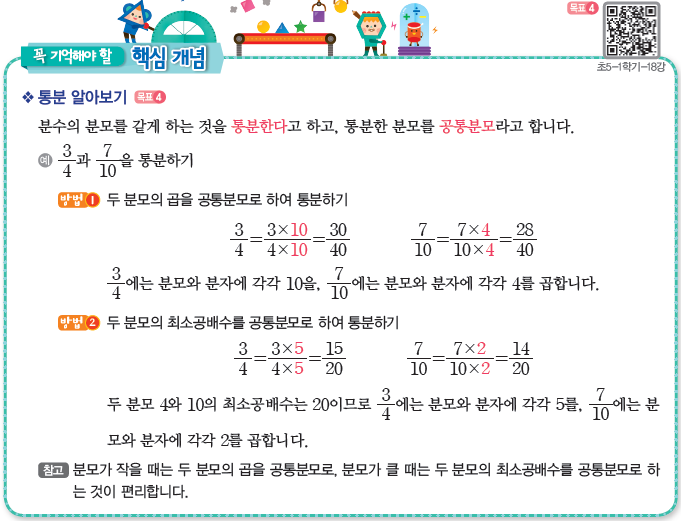 5학년 1학기 4단원 약분과 통분 정리 - 정읍 수학의달인- : 네이버 블로그