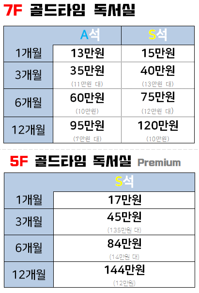 골드타임독서실 이미지