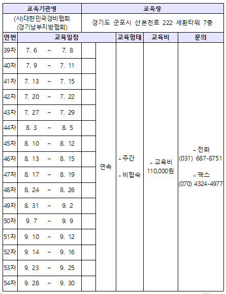대한민국경비협회경기남부지방협회 이미지