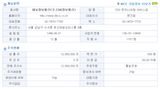 대보정보통신 이미지