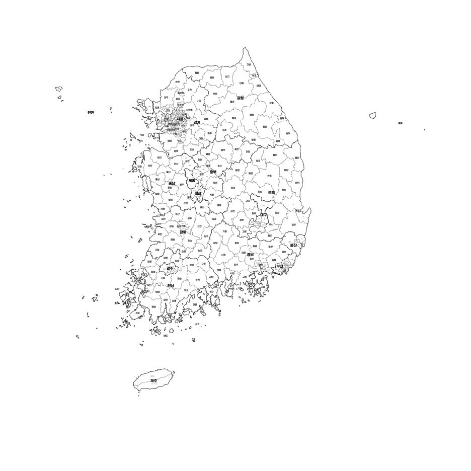 대한민국 행정구역 지도(v.2025) : 네이버 블로그