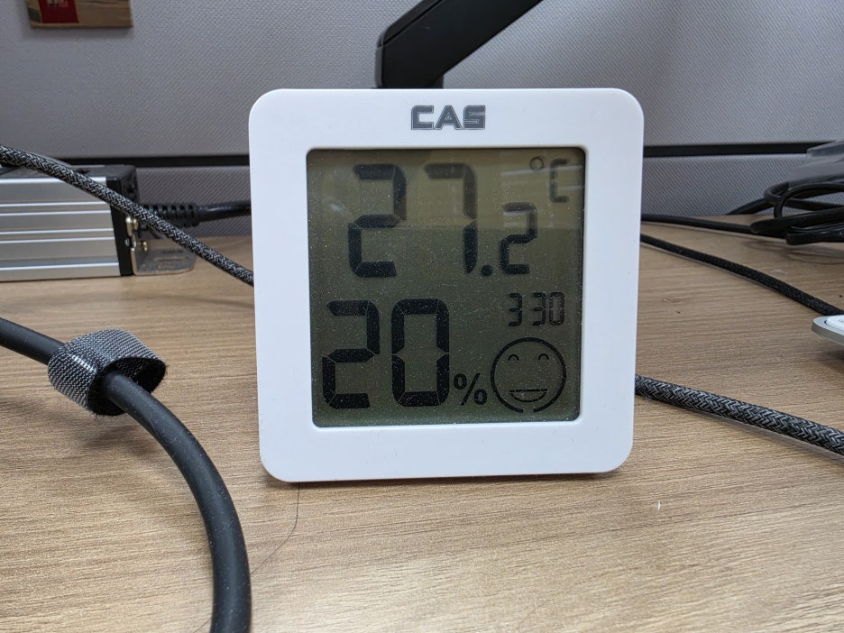 가습기를 가동하지 않았을 때 사무실 온도 및 습도